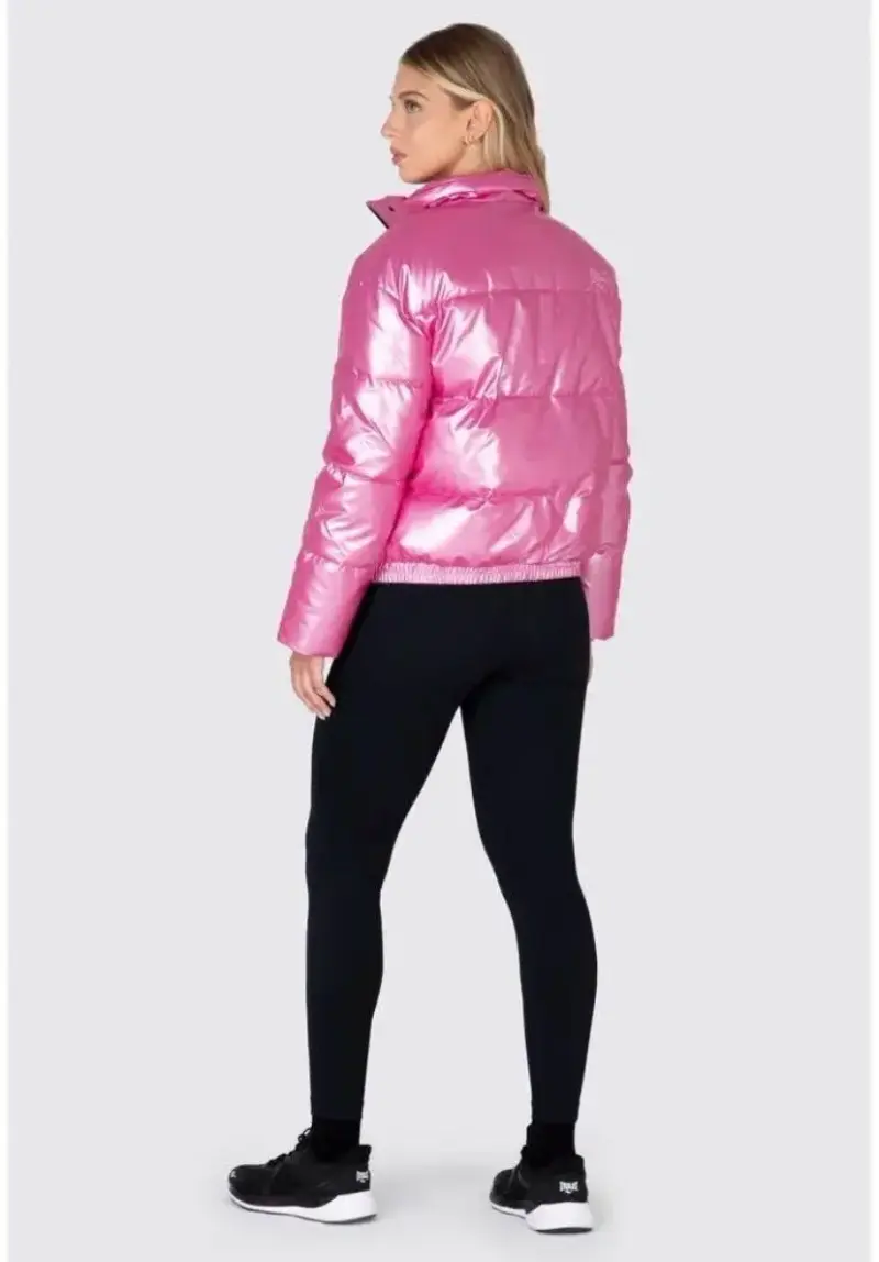 Chaqueta inflada rosa metálica - 2
