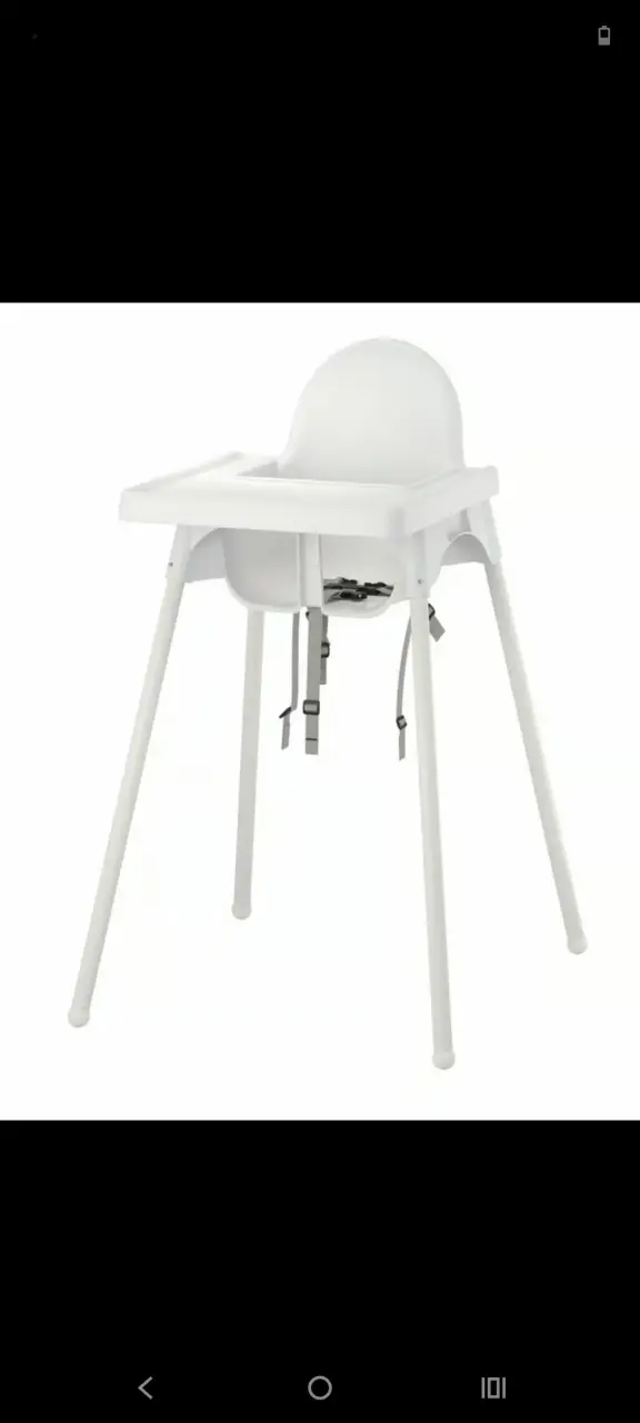 Silla de comer para bebé blanca - 1