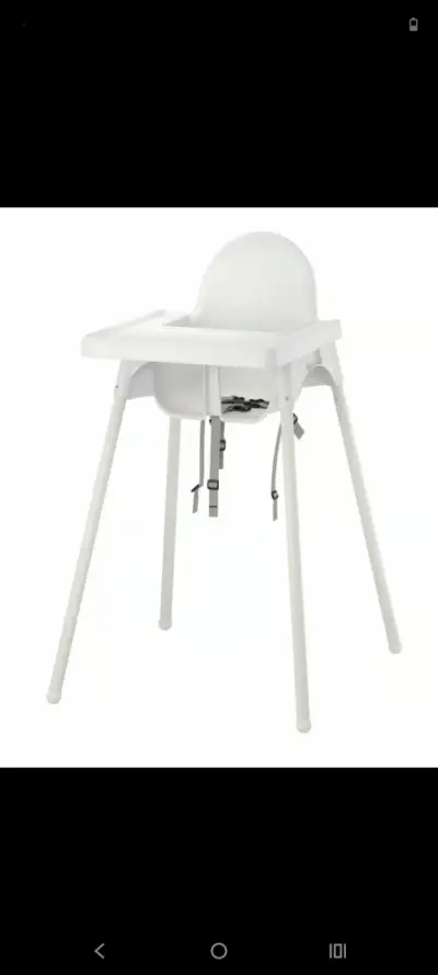 Silla de comer para bebé blanca - miniatura 1