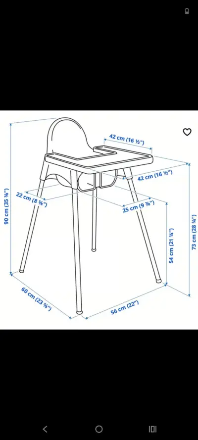 Silla de comer para bebé blanca - miniatura 2