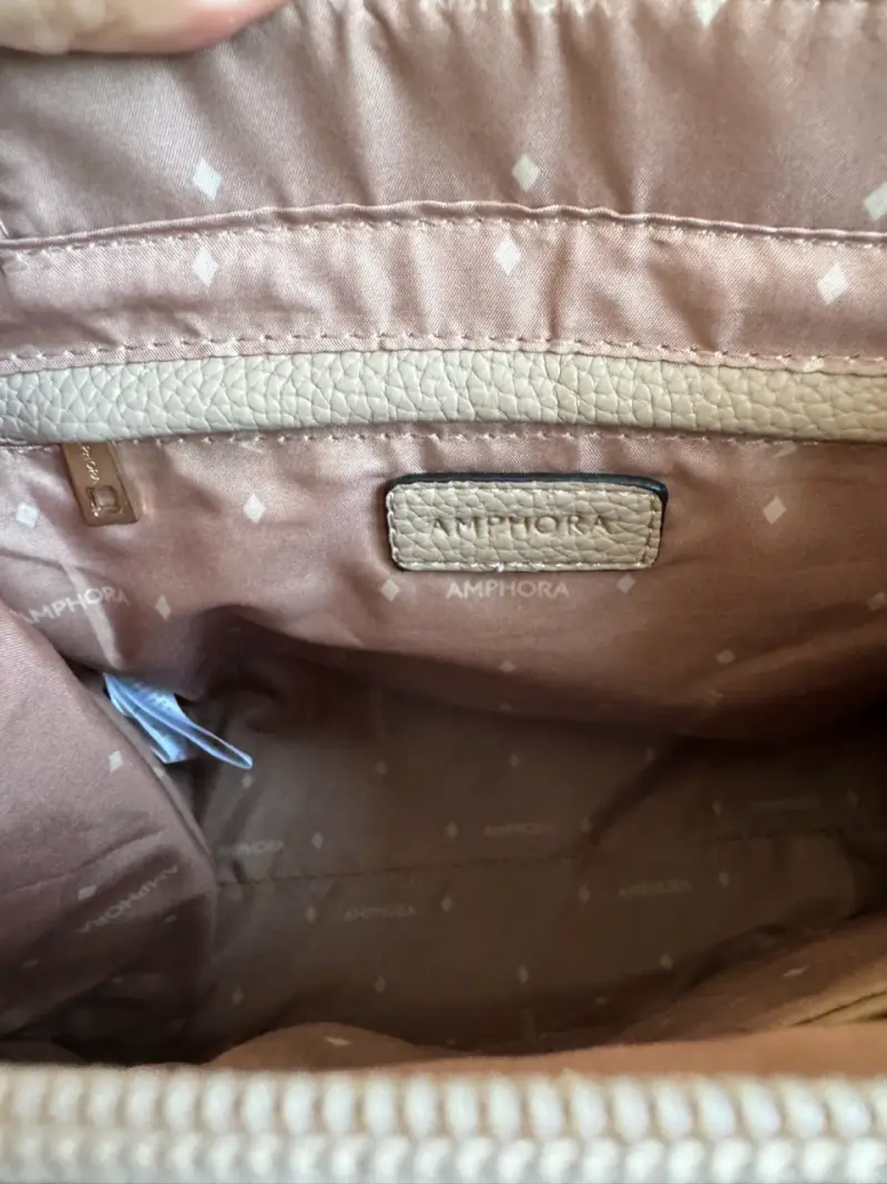 Cartera beige Amphora con correa NUEVA - 3