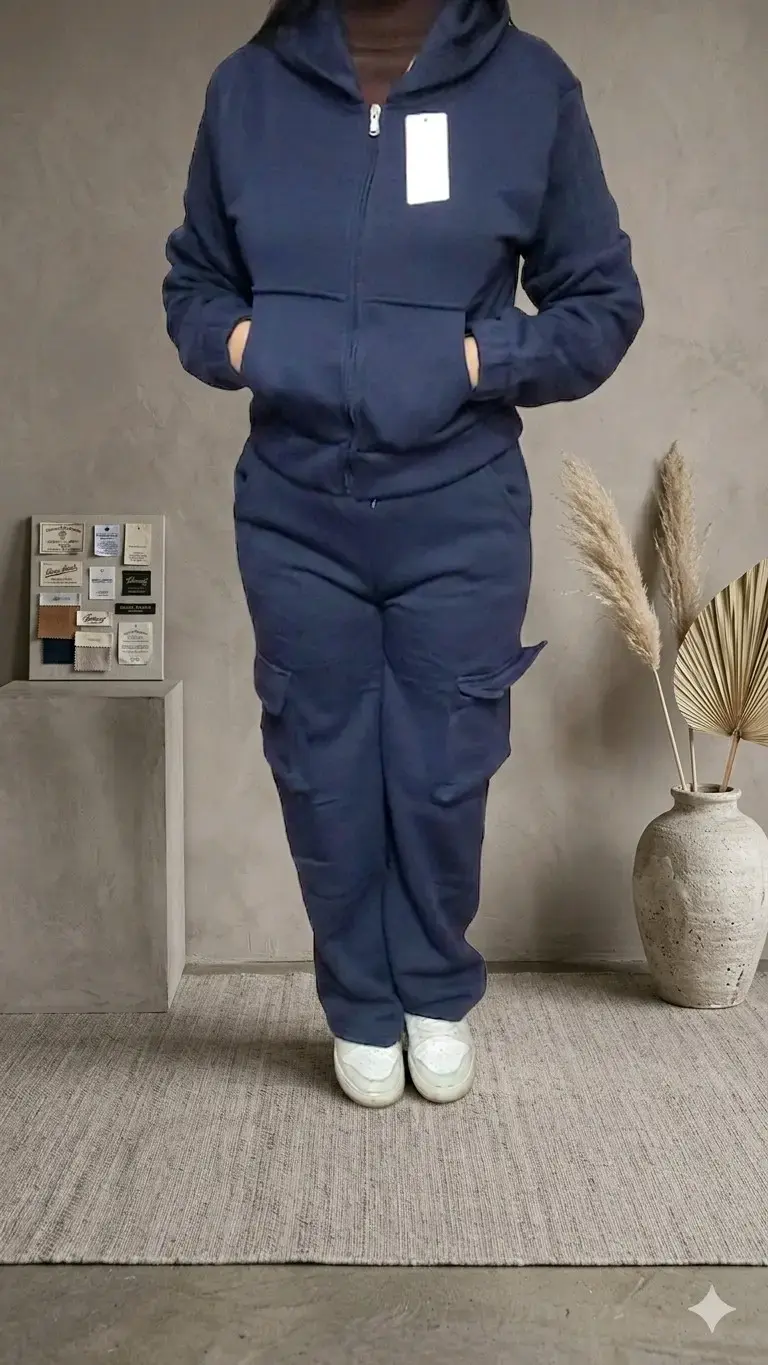 Conjunto deportivo azul con capucha - 1