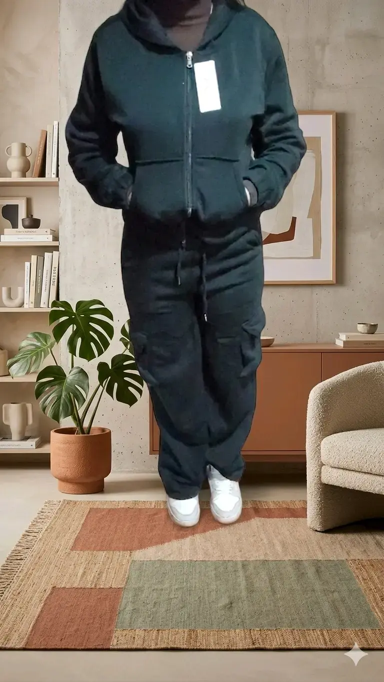 Conjunto deportivo azul con capucha - 4