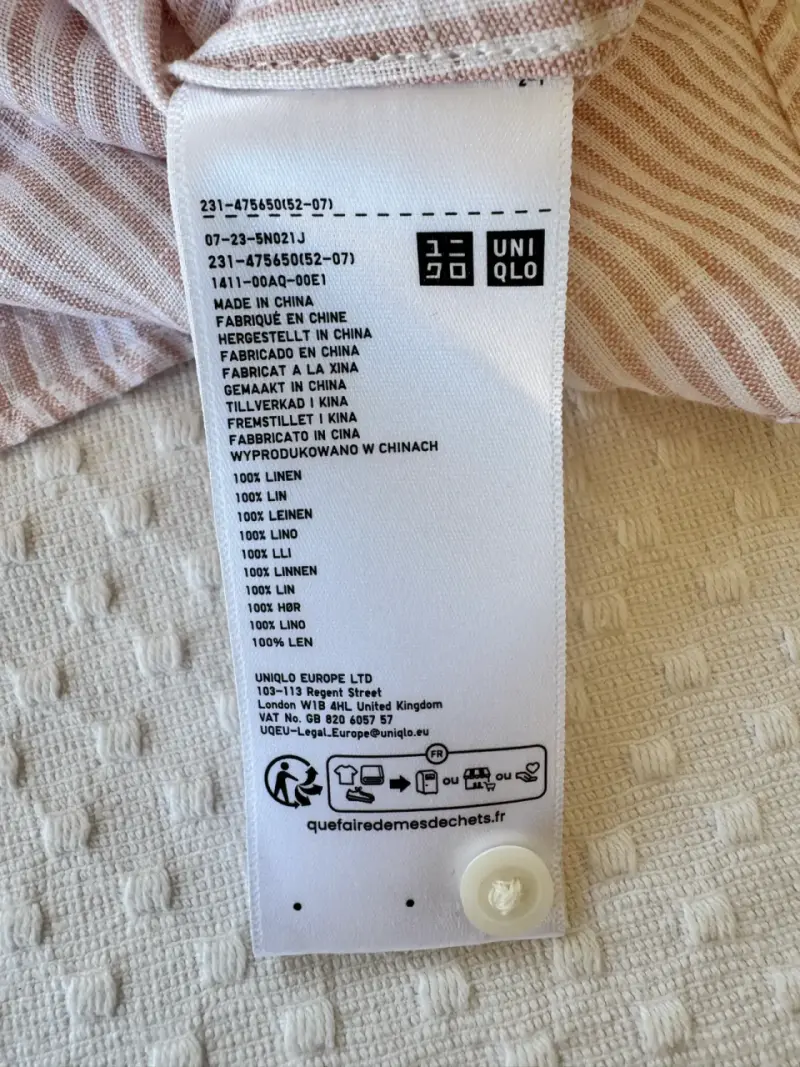 Camisa a rayas UNIQLO 100% Lino - 2