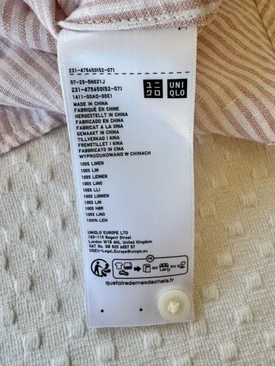 Camisa a rayas UNIQLO 100% Lino - miniatura 2