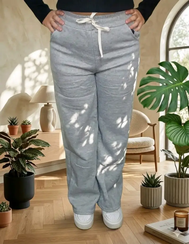 Pantalones forrado con chiporroy brillos negros - 3