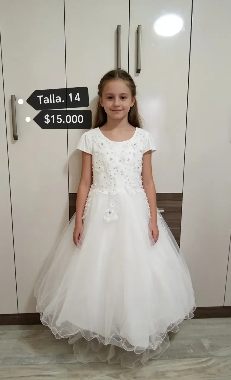 Vestido blanco para niña talla 14