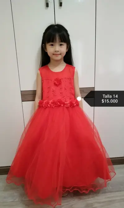 Vestido rojo para niña talla 14 - miniatura 1