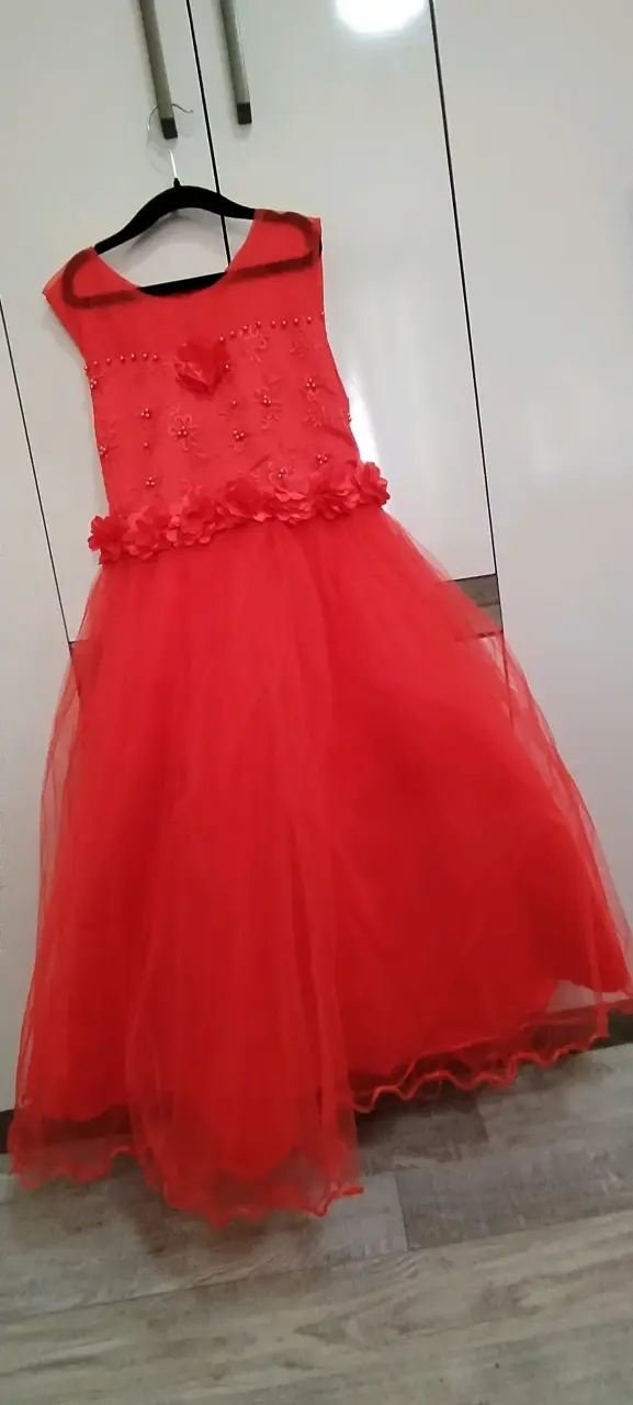 Vestido rojo para niña talla 14 - 2