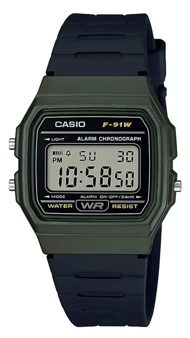 Reloj Casio F-91wm-3ac Digital Crono Alarma Luz - 1