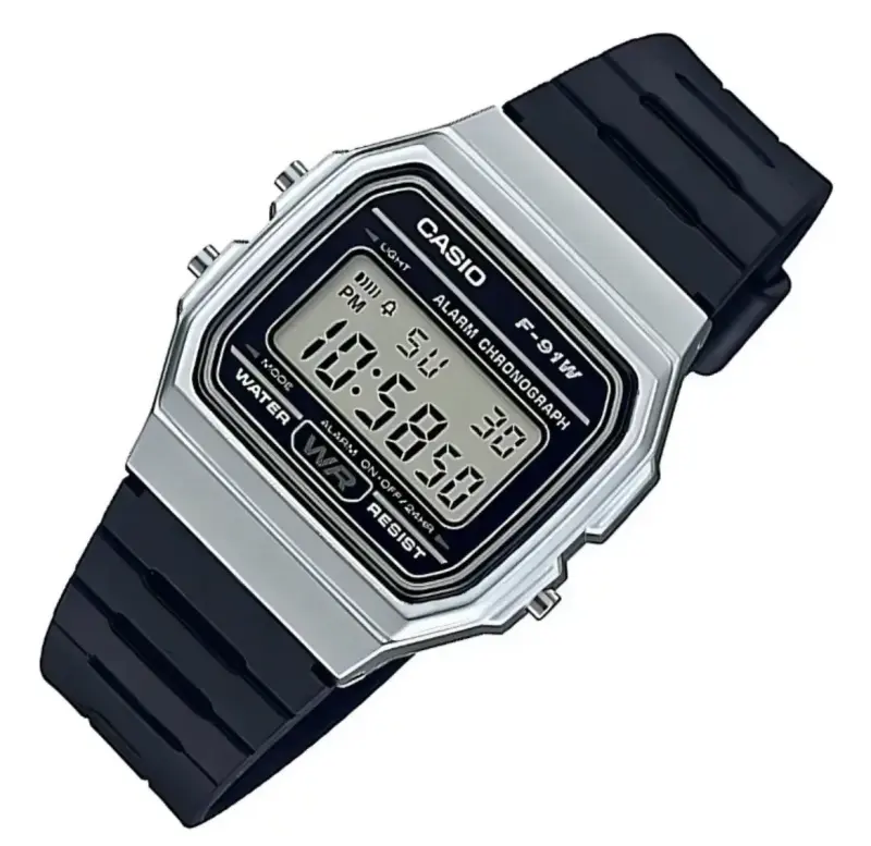 Reloj Casio F-91wm-7a Vintage Bisel Plateado - 2