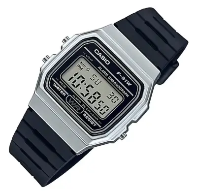 Reloj Casio F-91wm-7a Vintage  Bisel Plateado - miniatura 2