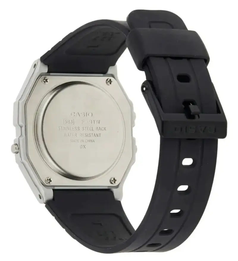 Reloj Casio F-91wm-7a Vintage Bisel Plateado - 4