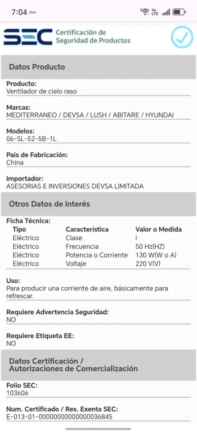 Ventilador de techo Abitare - miniatura 4