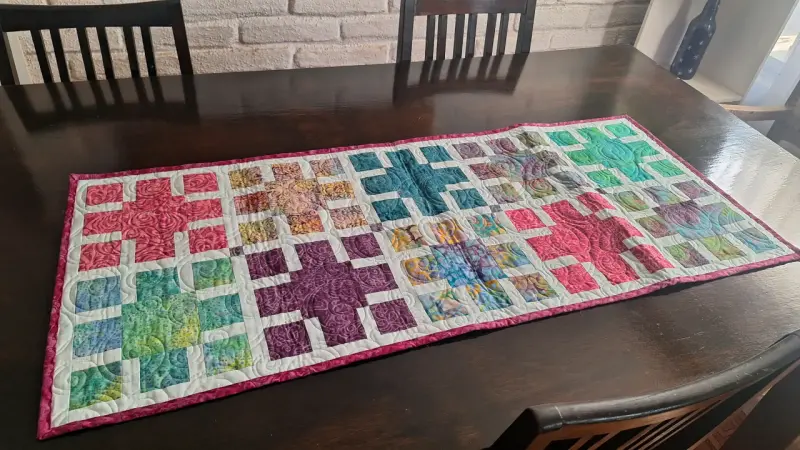 Sendero de mesa patchwork colorido