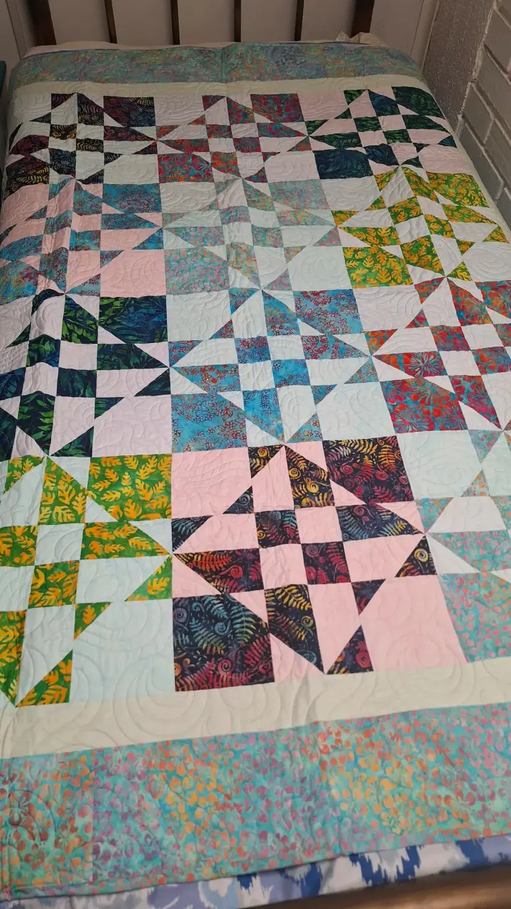 Colcha patchwork colorida - 1