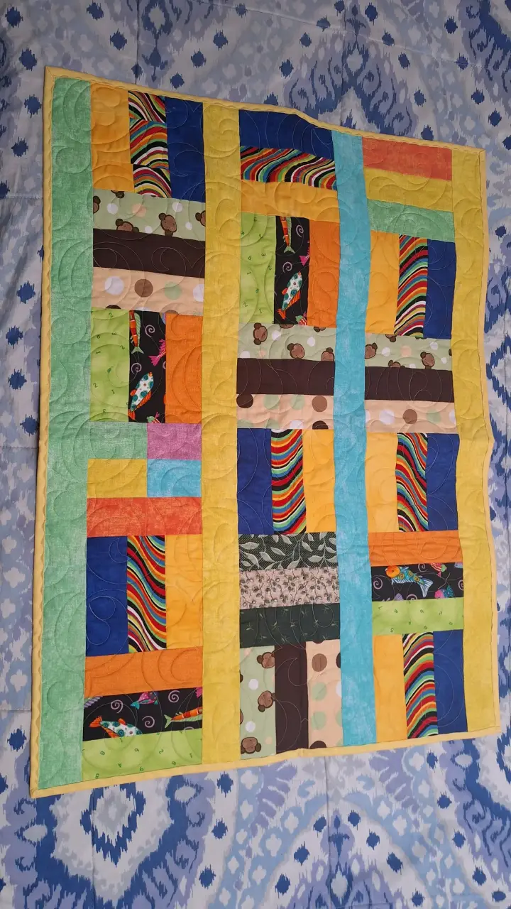 Quilt patchwork multicolor hecho a mano - 1