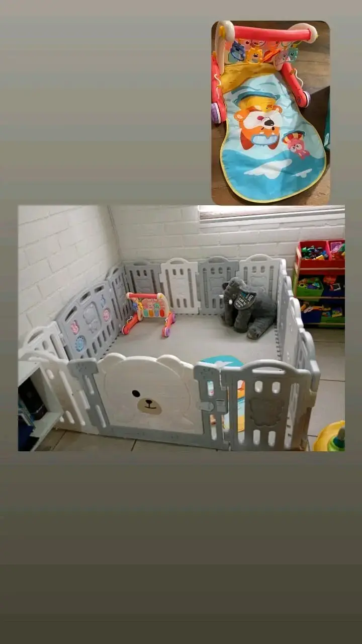 Corral de juego infantil con diseño de oso - 2