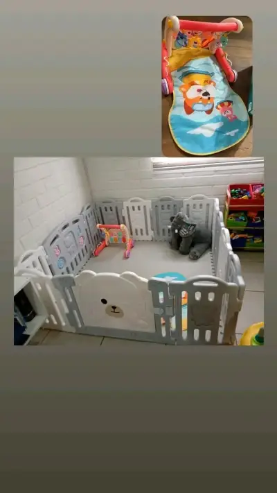 Corral de juego infantil con diseño de oso - miniatura 2