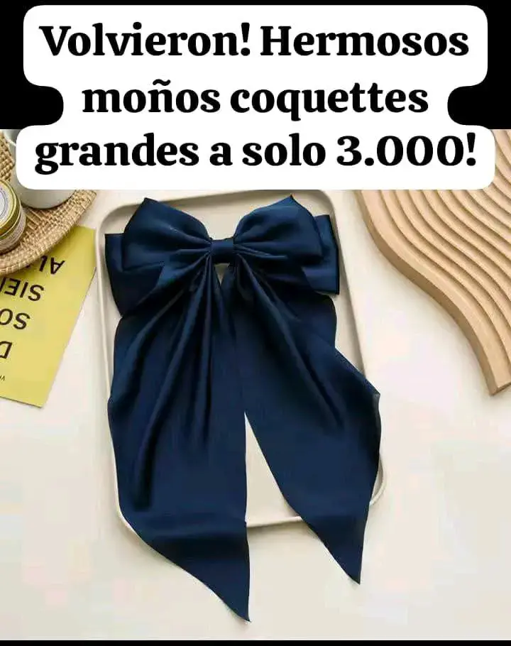 Moño coqueto grande azul, verde, negro, rojo.