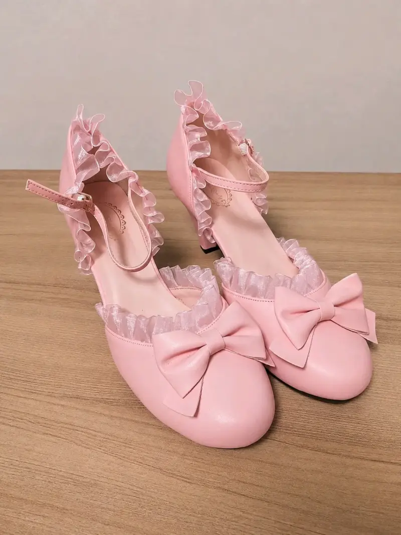 Tacones rosados con volantes - 2
