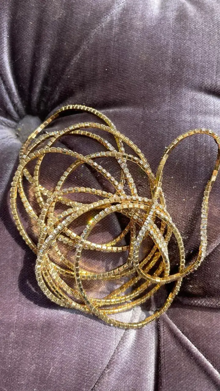 Brazaletes dorados brillantes, nuevos. - 2