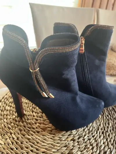 Botines de tacón azules - miniatura 2