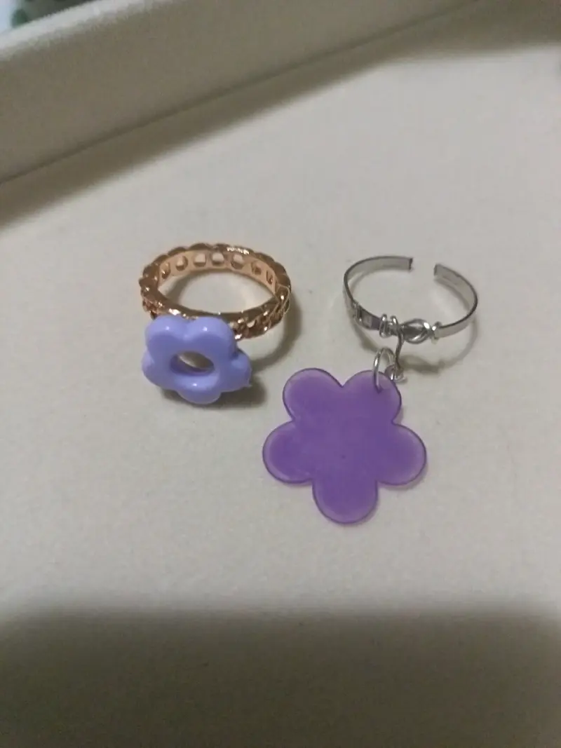 Set de anillos con flores