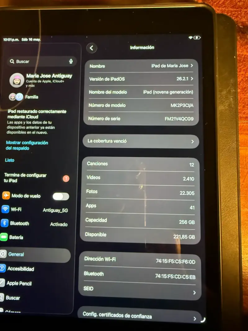 iPad novena generación 256GB - 1