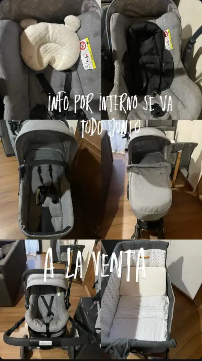 Coche y silla de bebé Infanti gris - miniatura 1