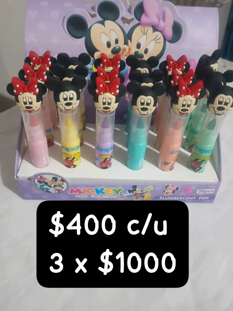 Set de lápices fluorescentes Minnie y Mickey