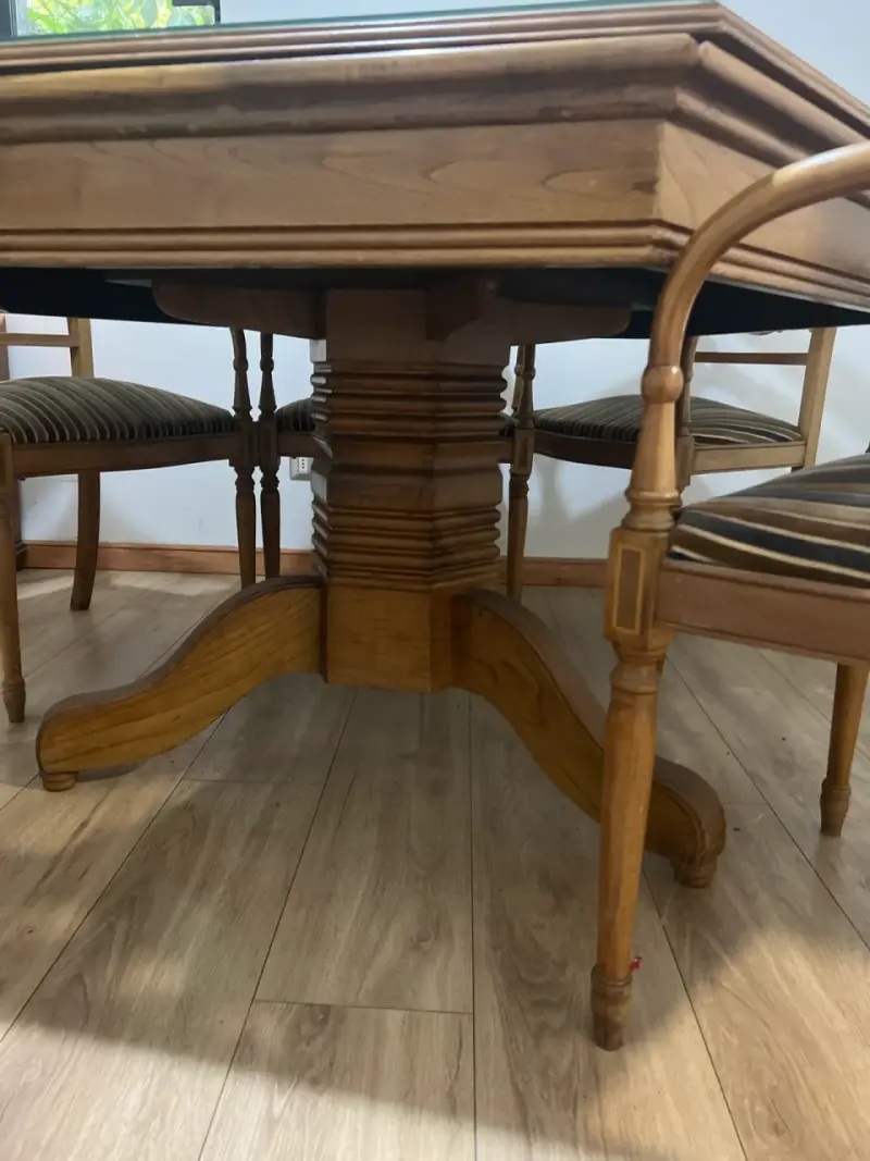 Mesa de juego de pocker vintage de madera - 3