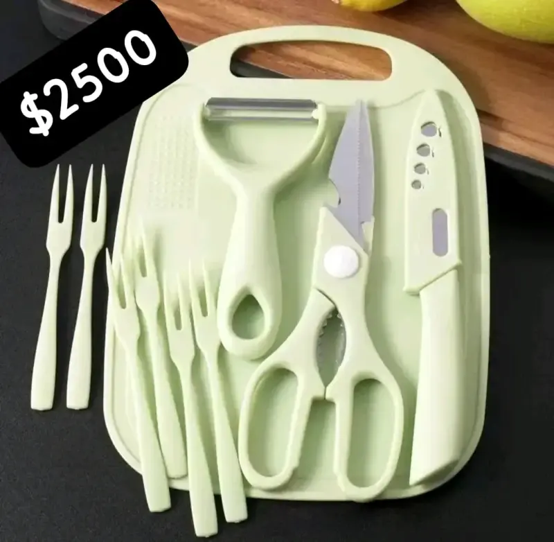 Set de utensilios de cocina verde