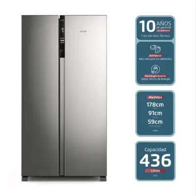 Refrigerador side by side plateado - miniatura 6