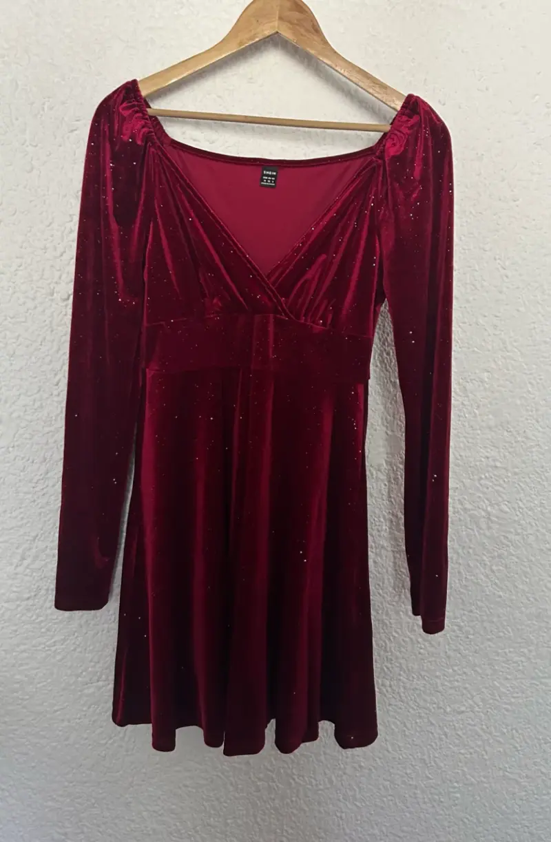 Vestido burdeos de terciopelo