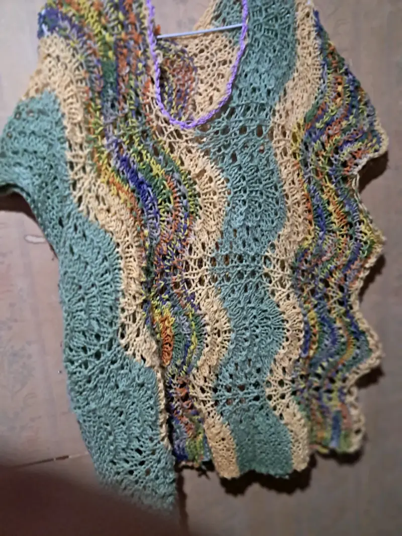 Poncho tejido multicolor - 2