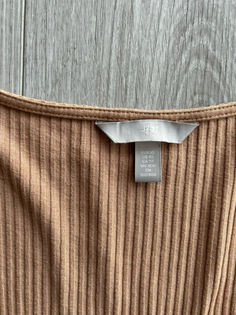 Polera beige de canalé - 2