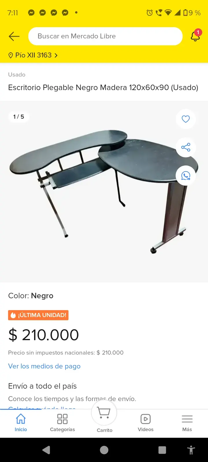 Escritorio pequeño negro - 2