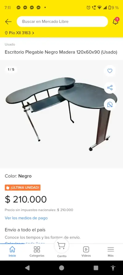 Escritorio pequeño negro - miniatura 2
