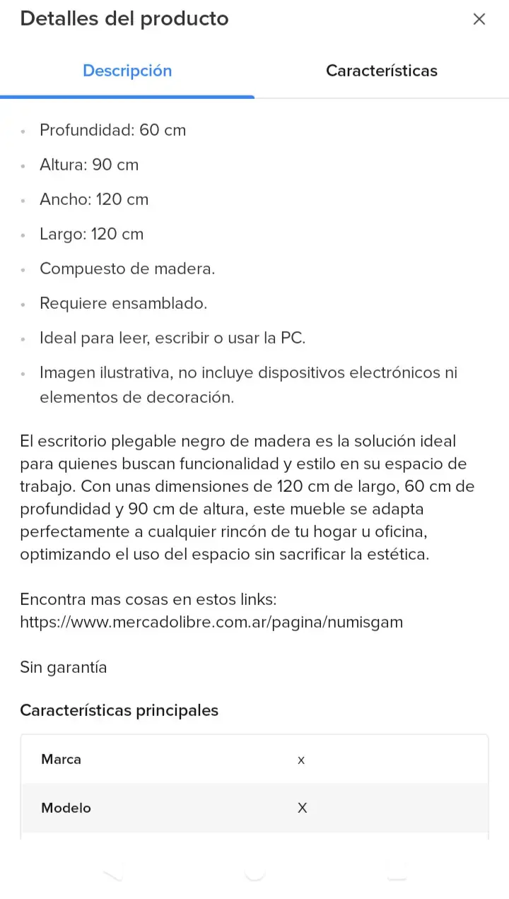 Escritorio pequeño negro - 3