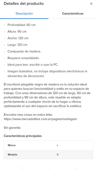 Escritorio pequeño negro - miniatura 3