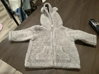 Chaqueta peluda infantil beige - miniatura 1