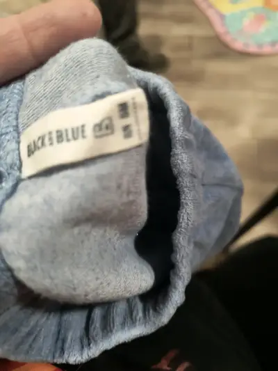 Pantalones bebé azul con pies - miniatura 3