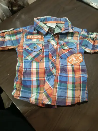 Camisa infantil a cuadros colorida - miniatura 1