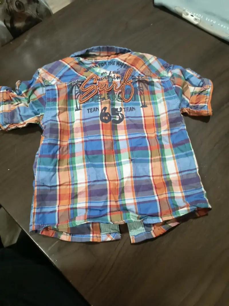 Camisa infantil a cuadros colorida - 3