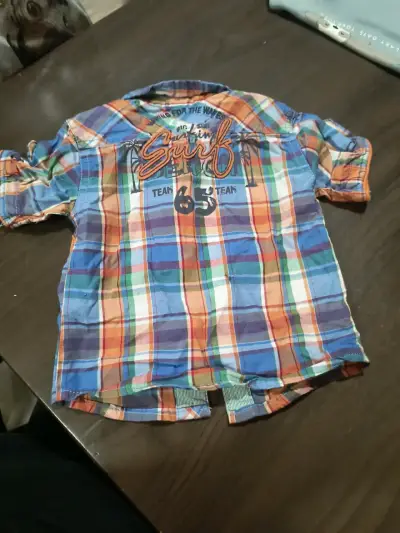 Camisa infantil a cuadros colorida - miniatura 3