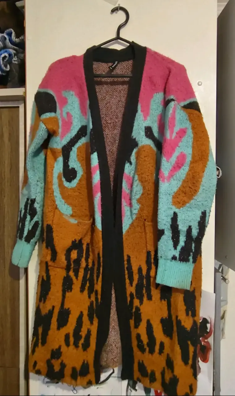 Cardigan multicolor de lana