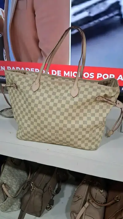 Bolso de mano grande a cuadros - miniatura 2