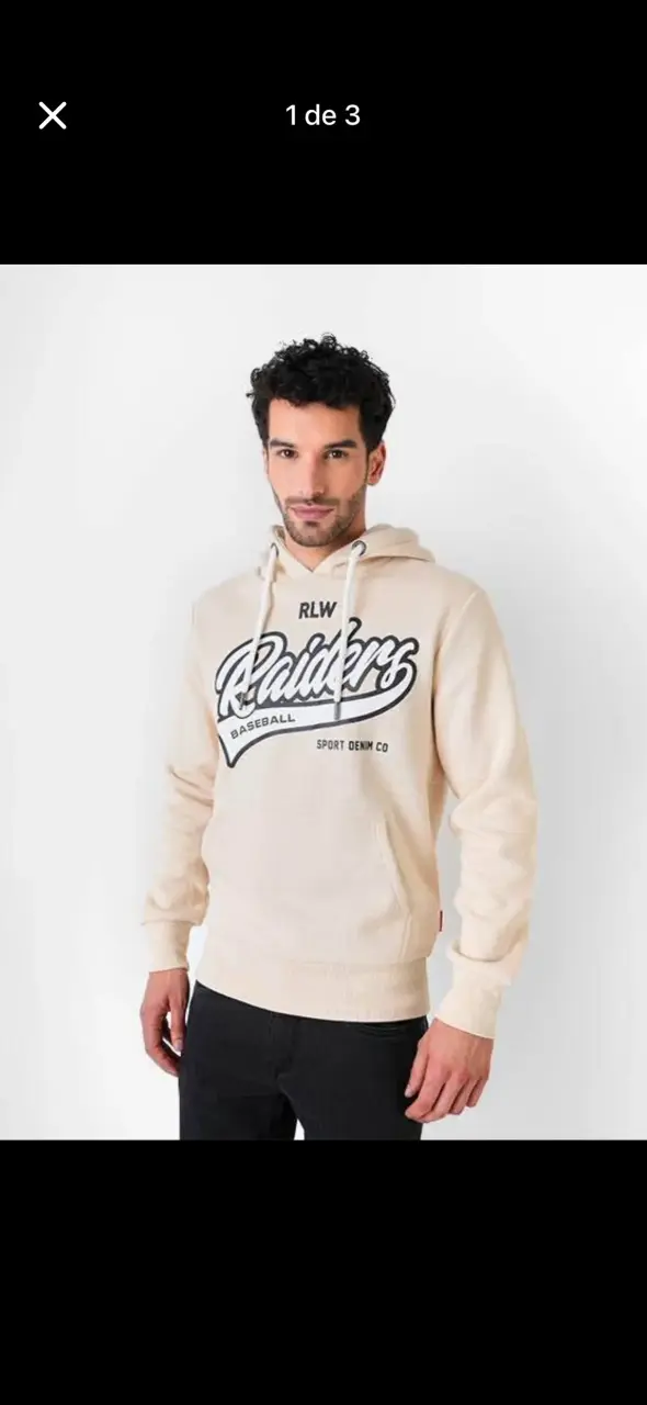 Polerón beige con capucha - 2