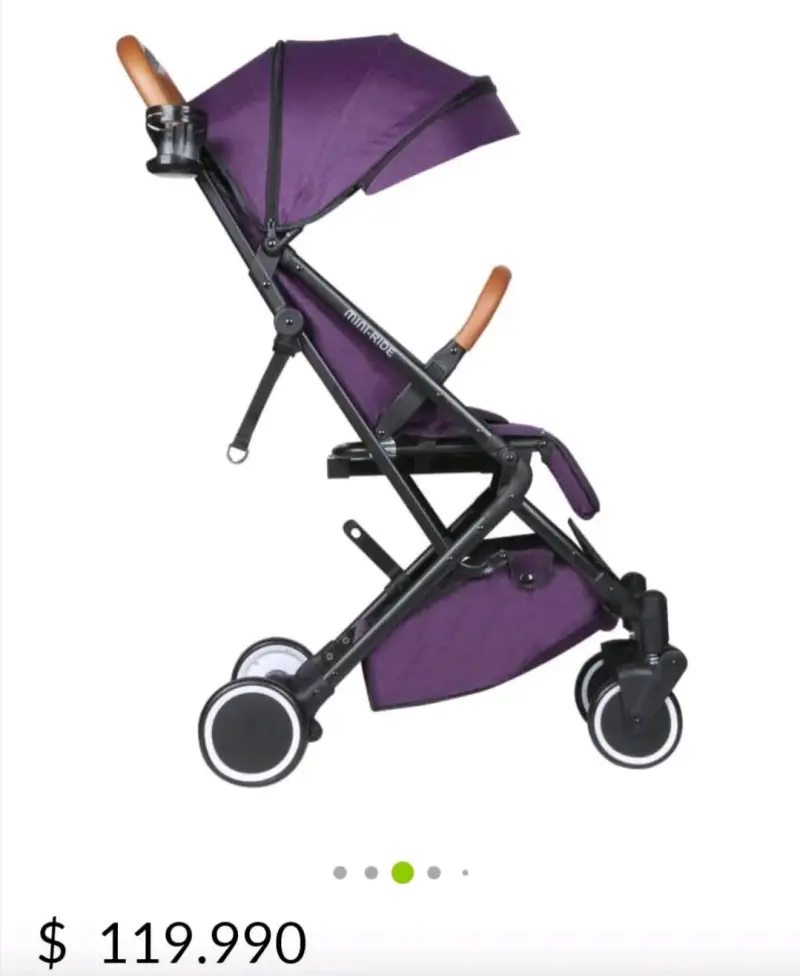 Coche de bebé plegable morado - 6